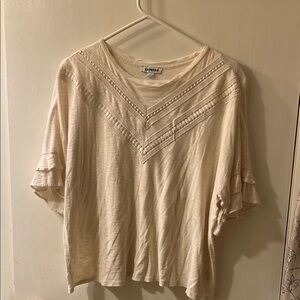 Express Cream Short Sleeve Top